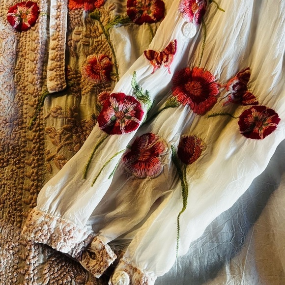 JOHNNY WAS LONG SLEEVE EMBROIDERED BLOUSE SIZE SMALL - Picture 12 of 13